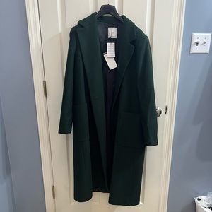 Mango Hunter Green Oversized wool coat. NWT never worn